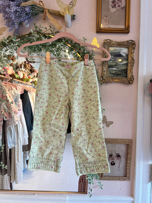 Vintage Floral Green Gymboree Pants ~ 4 years