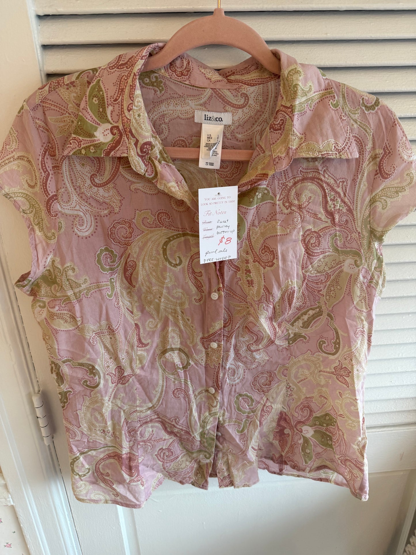 sweet paisley button-up ~ BEAU