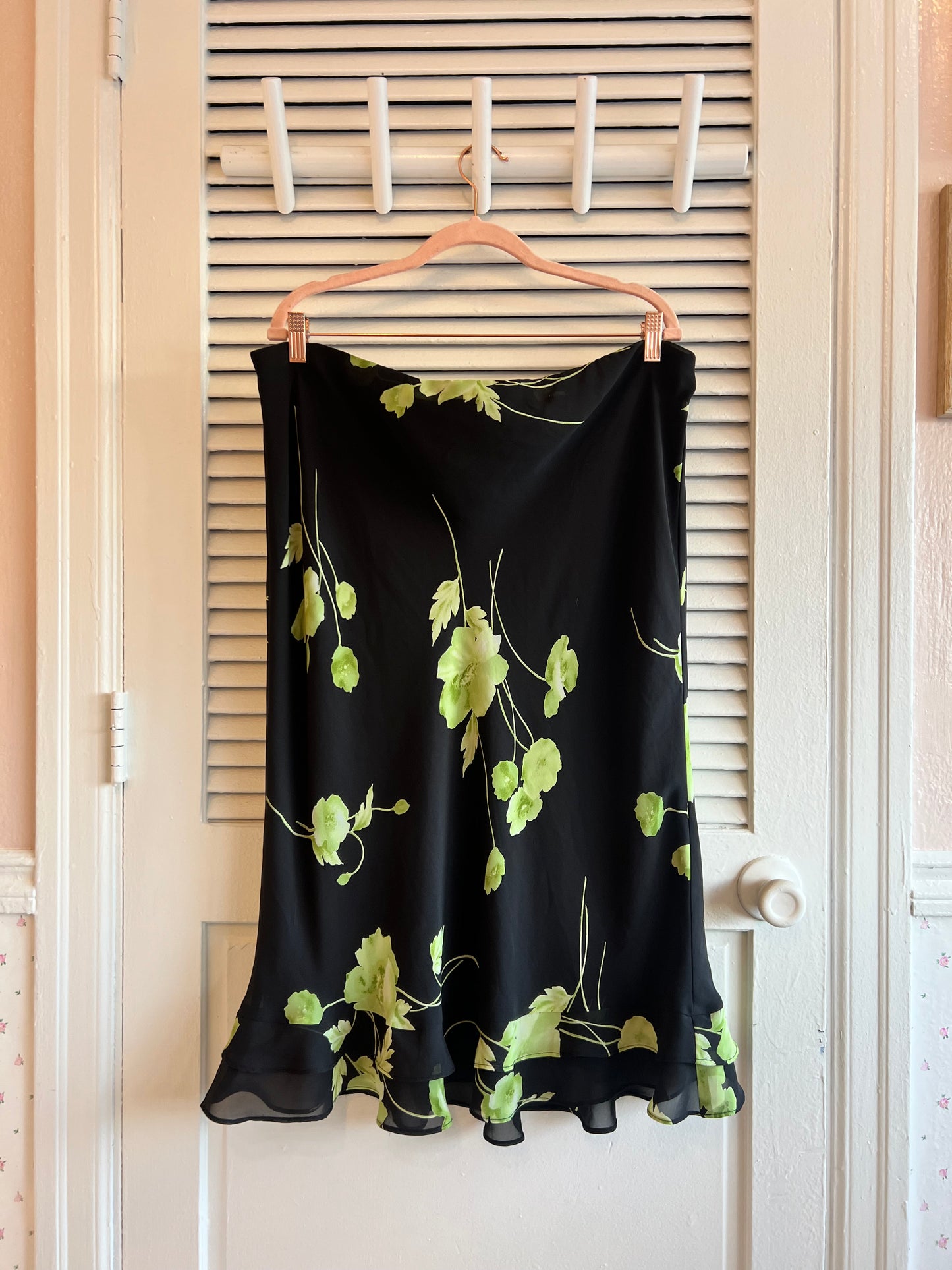 green floral midi skirt ~ BEAU ~ size 12