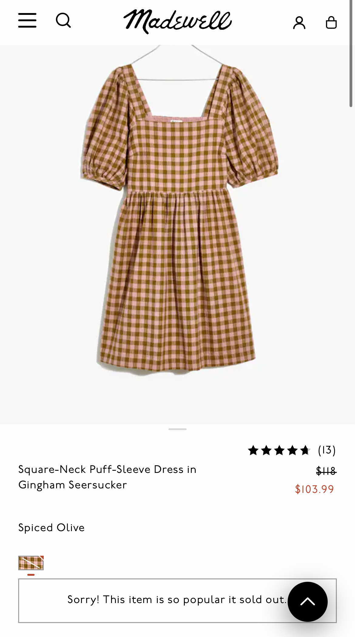 Madewell Cotton Seersucker Gingham Dress