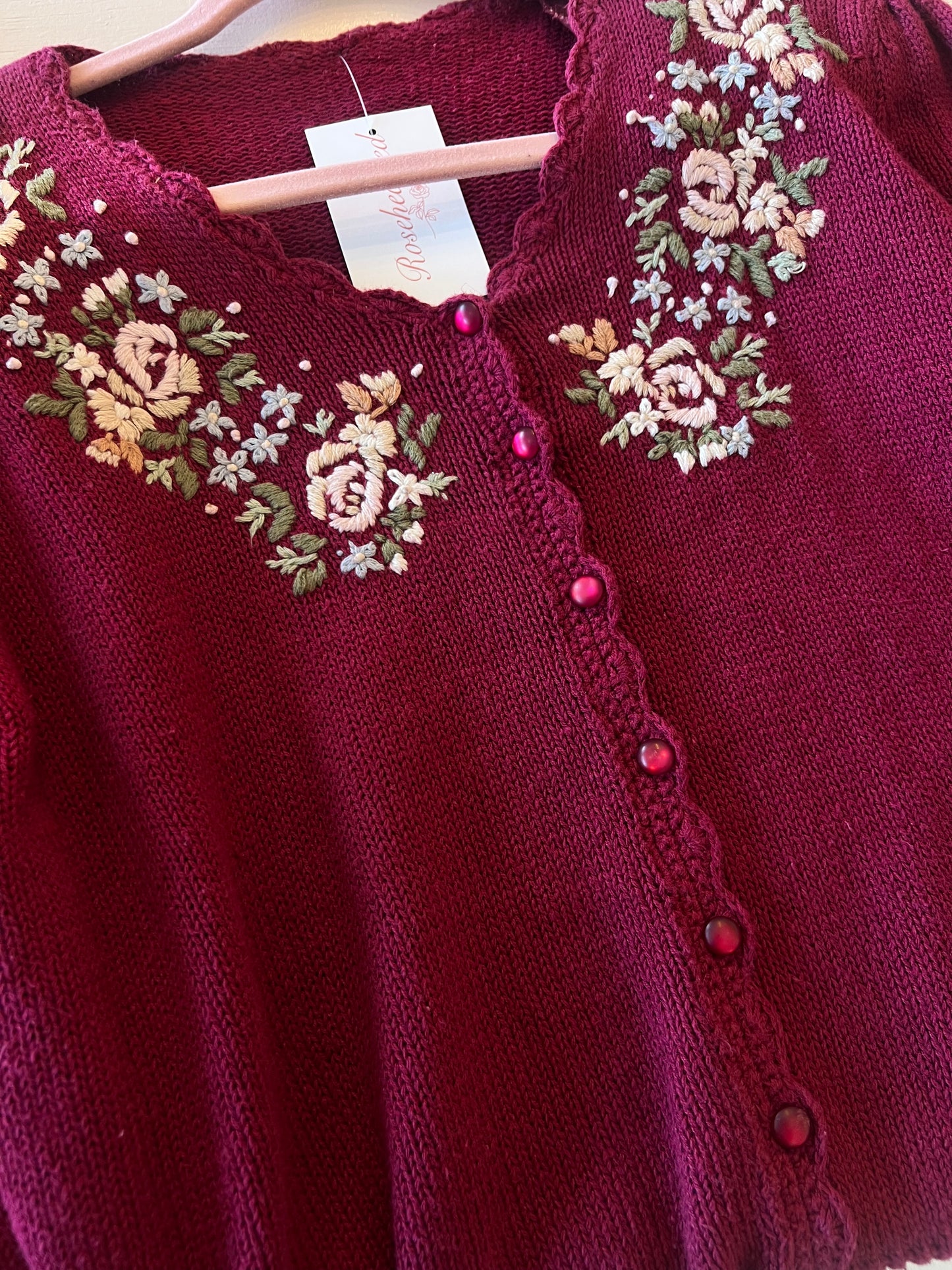 vintage floral knit sweater ~ BEAU