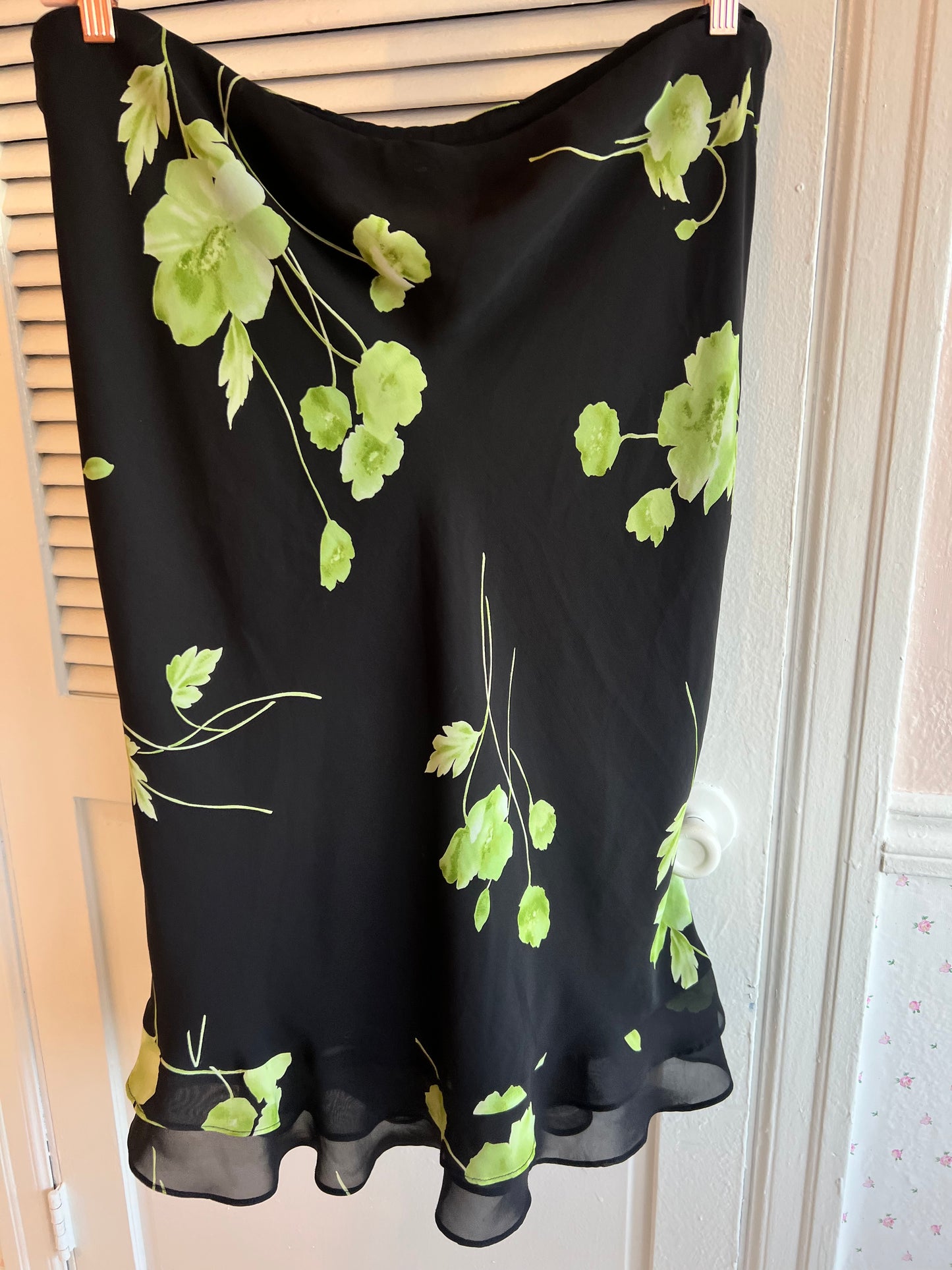 green floral midi skirt ~ BEAU ~ size 12