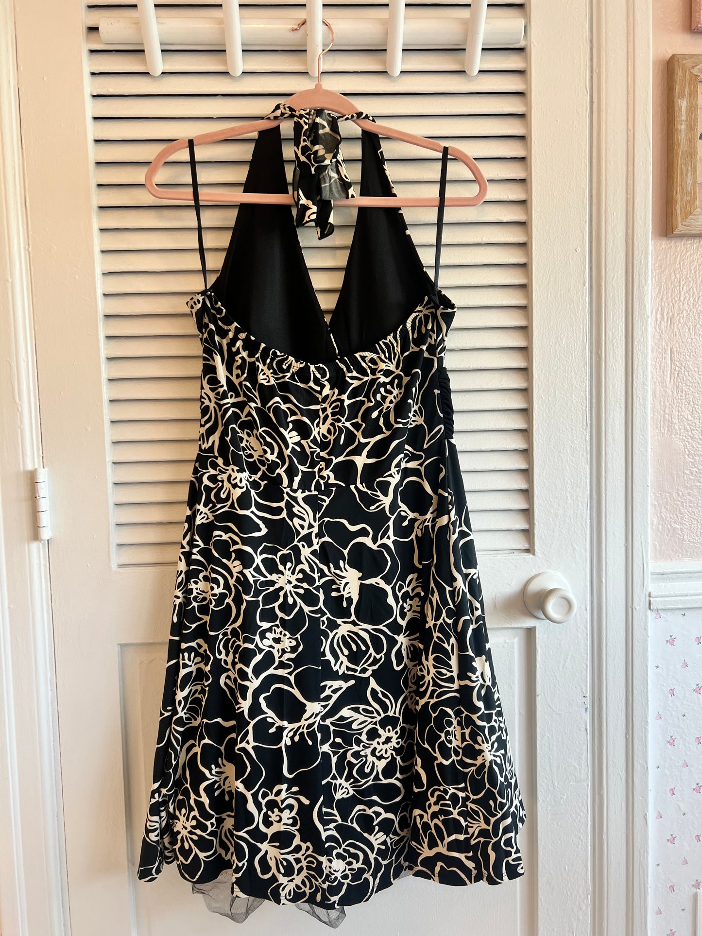 vintage floral halter dress ~ BEAU ~ 14w