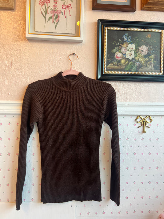 Vintage Brown Turtleneck ~ medium