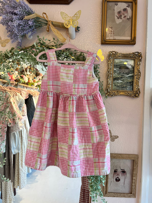 Gymboree Pink/Green Gingham Dress ~ 3T ~ 100% Cotton