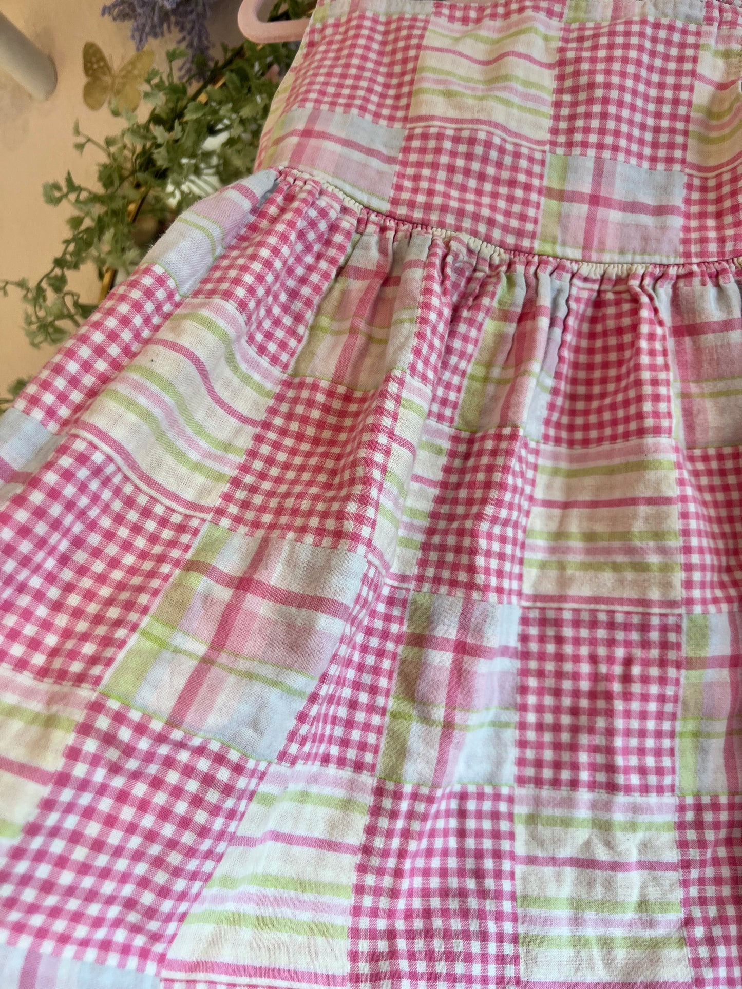 Gymboree Pink/Green Gingham Dress ~ 3T ~ 100% Cotton
