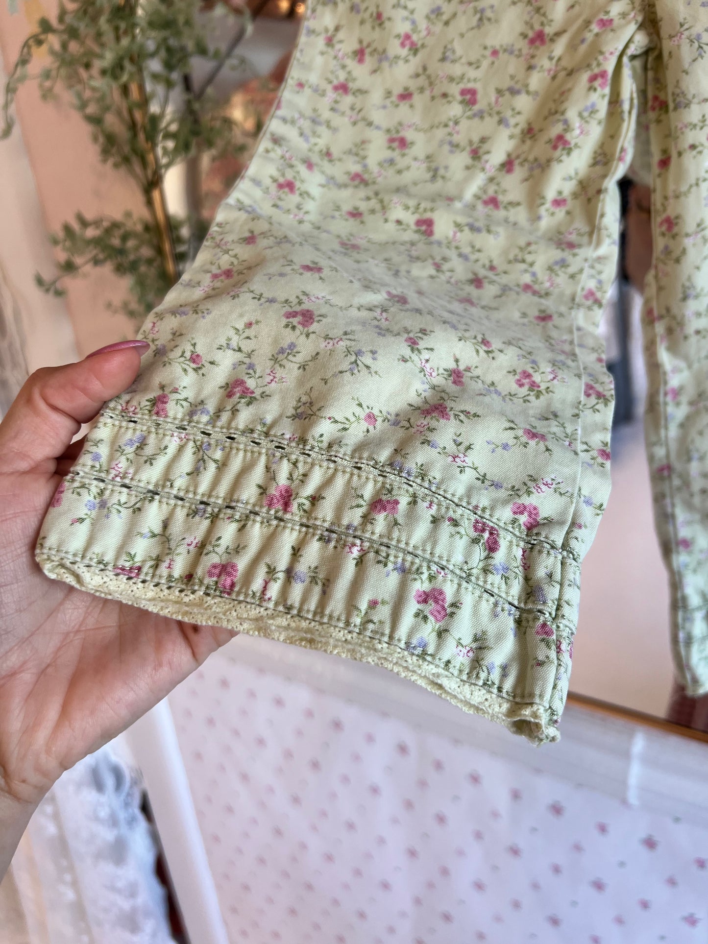 Vintage Floral Green Gymboree Pants ~ 4 years